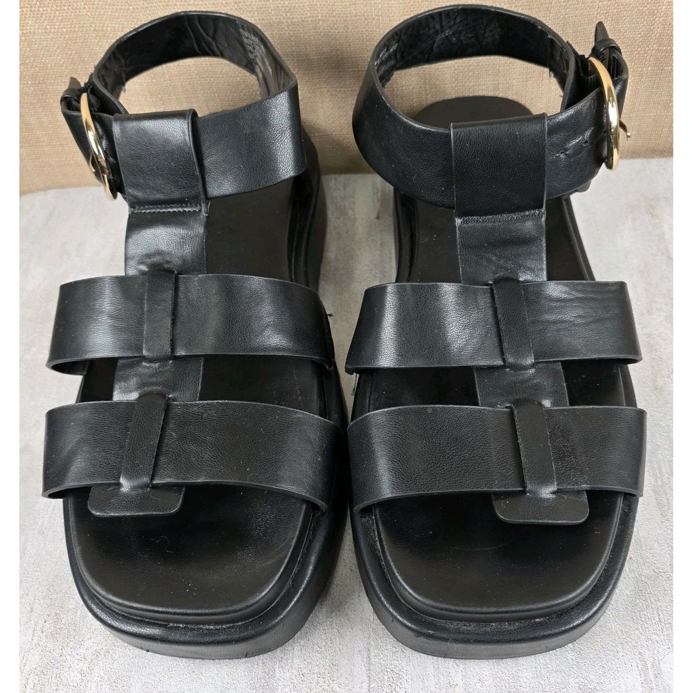 Torrid Women's Black Chunky‎ Wedge Heel Gladiator Sandals Grunge Goth Sz 10.5WW